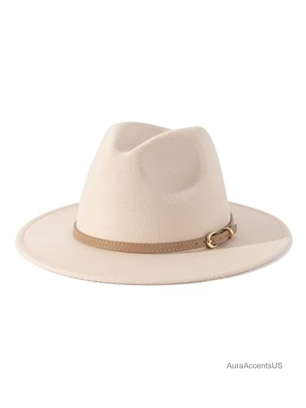 Wide Brim Felt Fedora Hat Adjustable Drawstring 2.75" for Women